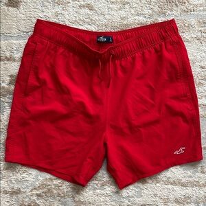 Hollister Men’s Red Swim Trunks - Size Large